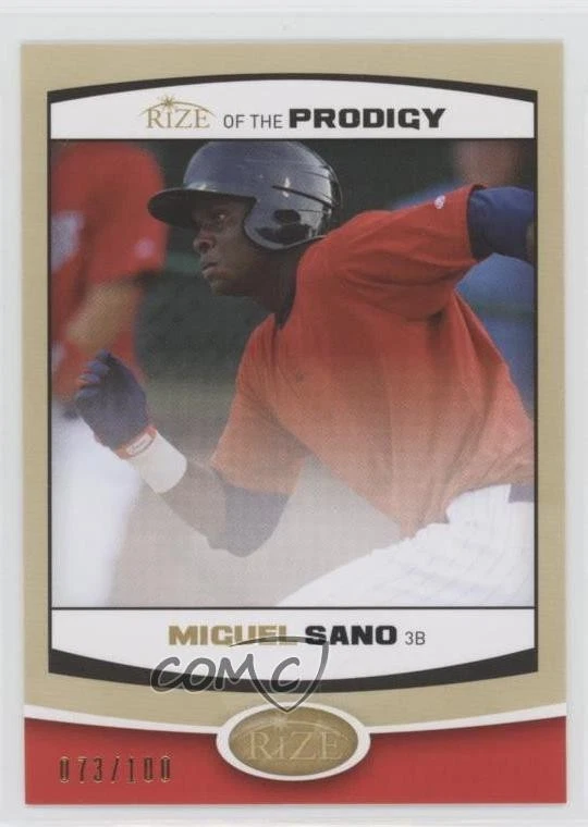 2012 Leaf Rize Draft of the Prodigy Gold /100 Miguel Sano #PRO-17 - Image 1 of 2