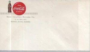 Embotelladora de Coca Cola Ridge EE. UU., Winter Haven, sobre de la compañía FL ca 1940-50 ¡NUEVA! - Imagen 1 de 1
