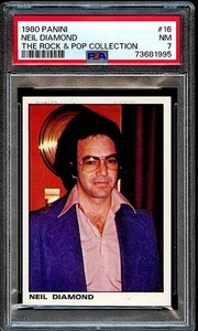 Neil Diamond 1980 PANINI Rock & Pop Collection #16 PSA 7 NEAR MINT - Picture 1 of 2