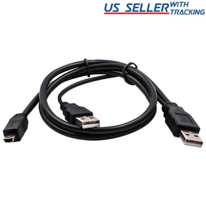 5pcs Mini 5-pin Male To 2x USB2.0 Male Splitter Y Cable 2xUSB + Mini 5pin - Picture 1 of 5
