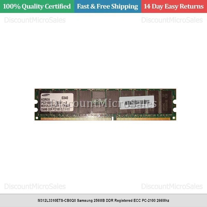 M312L3310ETS-CB0Q0 Samsung 256MB DDR Registered ECC PC-2100 266Mhz - Image 1 of 1