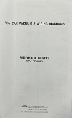 Diagrama De Cableado Plegable 1988 Mercury Merkur XR4Ti 88 Esquema Eléctrico OEM - Imagen 1 de 3