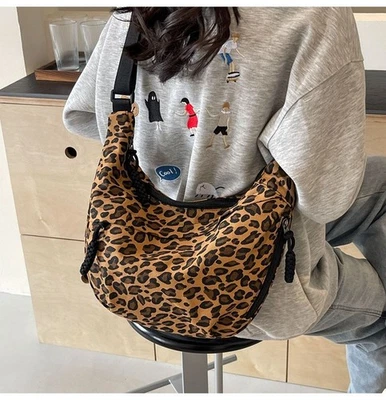 Leopard Prints Shoulder Bag Large Size Waist Fanny Pack Crossbody Bag Women