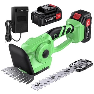 21V Cordless Hedge Trimmer, 2-in-1 Electric Handheld Shrub Trimmer with Long ... - Picture 1 of 7