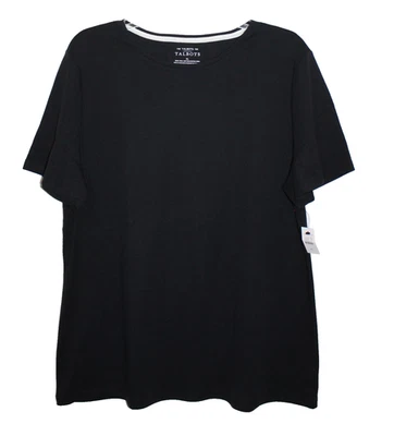 Camiseta Talbots 100% Algodón Pima Top Talla XL Cuello Redondo Manga Corta Negra Nueva con Etiquetas Foto 1 de 4