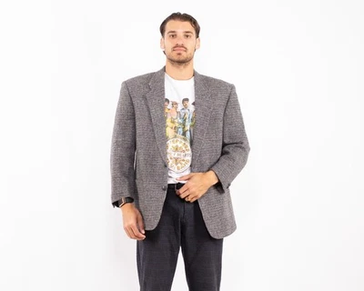 Vintage 90's Men Harris Tweed Blazer Jacket in Gray Size Large Academia - Image 1 of 4