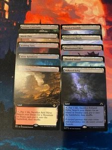 MTG Modern Horizons 3 Complete Set of all 10 Fetch Lands Extended Art - Picture 1 of 1