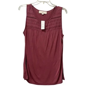 LOFT Sleeveless Tank Sleeveless Shirt Size Medium Pink MSRP $40 NEW - Picture 1 of 6