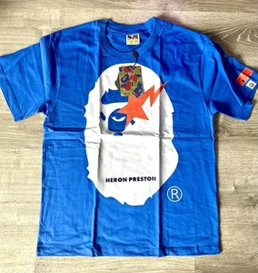 ๐ BAPE (A Bathing Ape) Royal Blue Heron Preston T-Shirt โข Size Large โข BNWT! - Picture 1 of 6