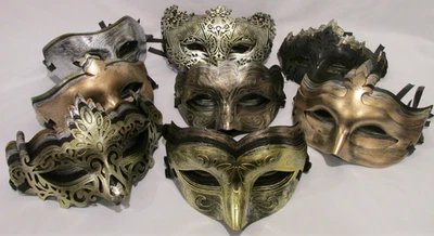 Masquerade Plastic Masks 96-Total for Halloween, Mardi Gras, Venetian Party - Image 1 of 4
