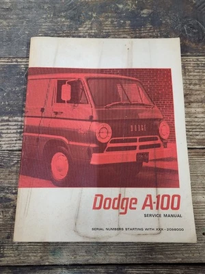Dodge A-100 Sportman Wagon Van Pickup Compacto Manual de Servicio Chrysler Literatura Foto 1 de 4