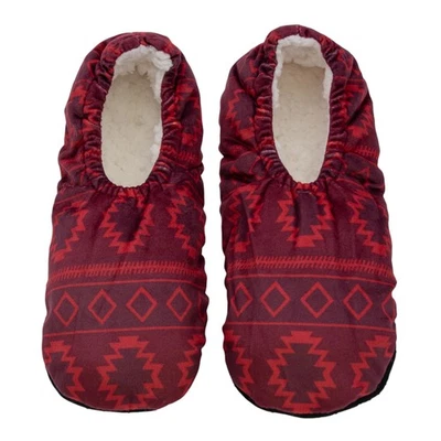 Canyon Sky Southwestern Inspired Women's Slipper Socks in Burgundy, Small - Image 1 of 4