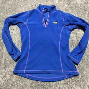 Helly Hansen Fleece Jacket Womens Medium Blue Quarter Zip Sweatshirt - Picture 1 of 7