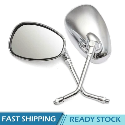 For Honda VTX1300 VTX1800 Shadow Aero 750 1100 Chrome Motorcycle Mirrors 10mm - Image 1 of 4