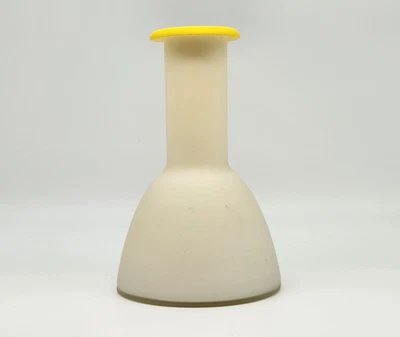 Murano Mid Century Modern Italian Frosted Glass Vase By Opalina di Vinci - Image 1 of 4