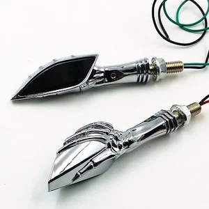 Smoke Skull Hand LED Turn Signal Motorcycle Dual Sport Street Naked Bike Cruiser - Picture 1 of 6