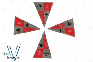 Juego de 4 unidades emblema rueda coche Hudson Hornet acero nuevo - Imagen 1 de 5
