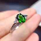 2Ct Oval Cut Lab-Created Emerald Solitaire Engagement Ring 14K White Gold Plated