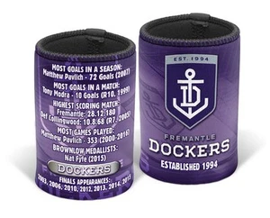 89533 FREMANTLE DOCKERS AFL TEAM HISTORY CAN COOLER STUBBY DRINK HOLDER - Picture 1 of 1