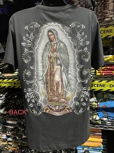 VIRGEN DE GUADALUPE PRAY FOR US RELIGIOUS BLUE T-SHIRT Size M - Picture 1 of 2