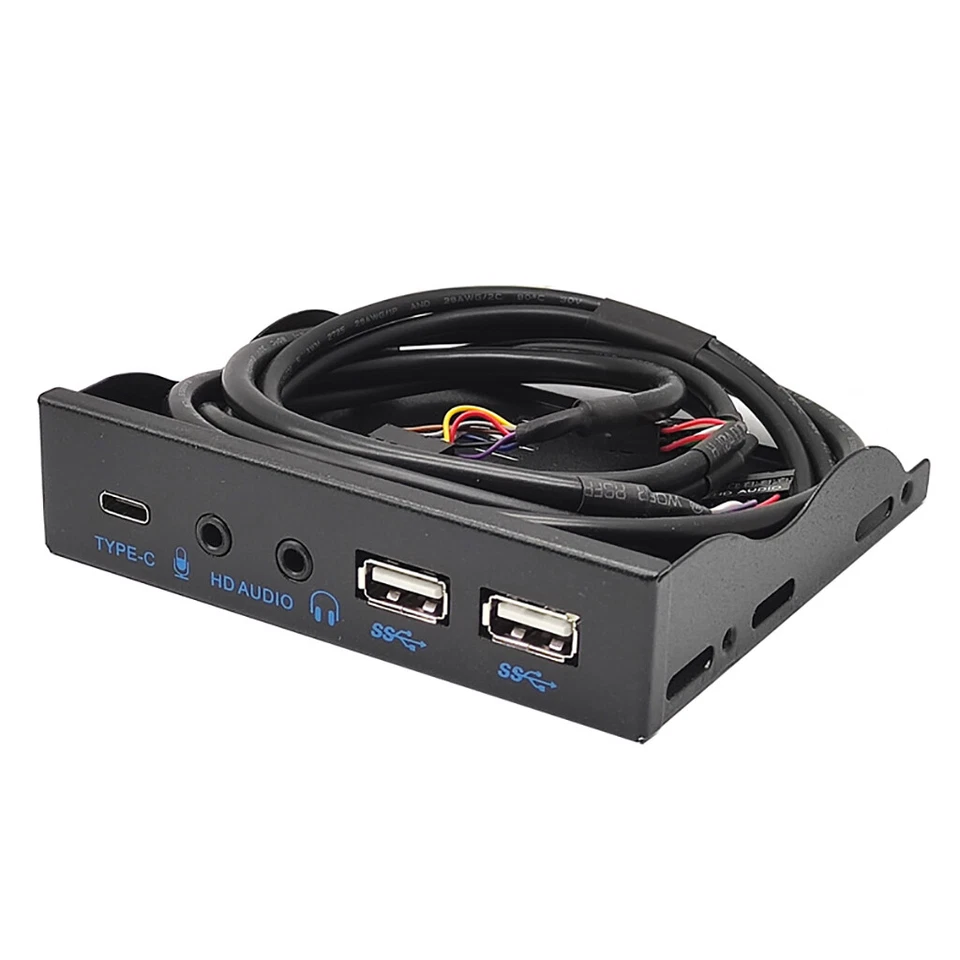 JMT 3.5in USB3.2 Gen2 Floppy Drive Front Panel 10Gbps with Audio Port USB-C Port - Image 1 of 4