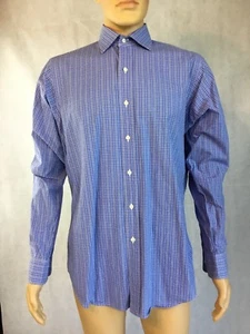 Polo Ralph Lauren camicia uomo 16/L vestibilità classica blu a quadri manica lunga abbottonata - Foto 1 di 9