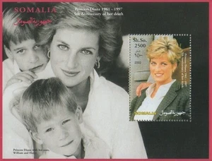 LADY DIANA 5. JAHRESTAG DES TODES WILLIAM AND HARRY POSTFRISCH BRIEFMARKENBLATT - Bild 1 von 1