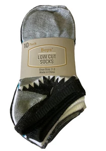 10 Pack Assorted Colors Boys Low Cut No Show Socks Back to School - Picture 1 of 5