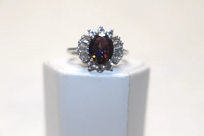 Brazilian Mystic Topaz and White Topaz Ring Sterling Silver NWT Size 8 NWOT - Image 1 of 4