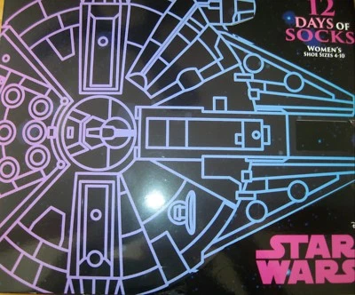 Disney Star Wars Women's 12 Days Of Socks - Shoe Size 4-10 Christmas Advent NIB - Image 1 of 4