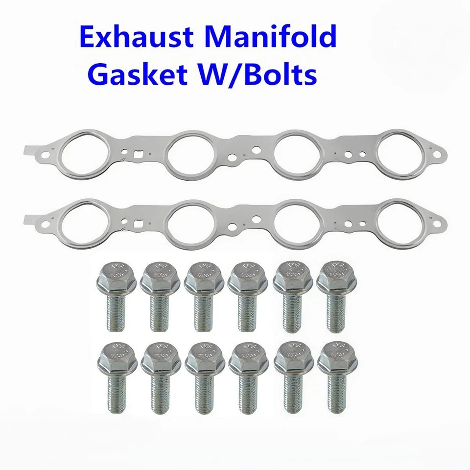 For LS1 4.8 5.3 5.7 6.0 6.2L LS MLS Exhaust Manifold Header Gasket Pair W/Bolts - Image 1 of 4