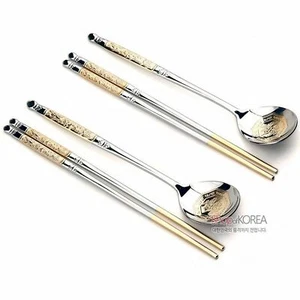 Korean Natural Traditional Crafts Spoon & Chopsticks 2 Set - Picture 1 of 7