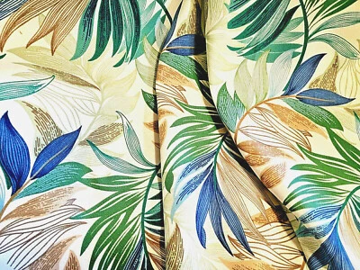 Leaf Leaves Designer Canvas Fabric Firm Lite Upholstery 54" W x 50" by Richloom - Image 1 of 4
