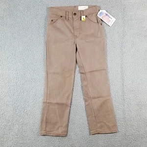 Vintage 80s Light Brown USA Made Straight Leg Boy's Size 10 Retro Dress Pants - Picture 1 of 11
