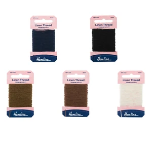 Hemline Linen Thread: 10m - All Colours White Brown Khaki Black Navy Repair Yarn - Picture 1 of 6