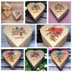 Wooden heart trinket boxes - Crafted in Wales