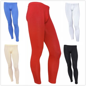 Mens Bulge Pants Pants Sports Yoga Gym Long John Trousers Legging Underwear - Picture 1 of 35