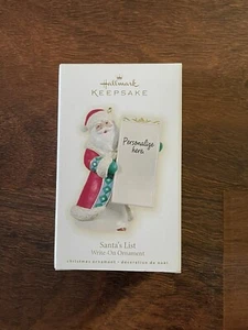 Hallmark Andenken 2009 Weihnachtsschmuck SANTA'S LIST beschriften personalisiert NEU - Bild 1 von 4