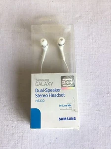 New Open Box Genuine Samsung Galaxy Dual Speaker Stereo In Line Mic Headset - Picture 1 of 2