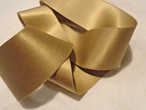 1-1/2" WIDE DOUBLE FACE SILK SATIN RIBBON - TAN #249 - Picture 1 of 2