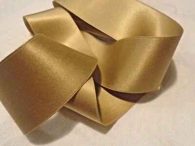 1-1/2" WIDE DOUBLE FACE SILK SATIN RIBBON - TAN #249 - Image 1 of 2