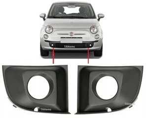 PAIR LEFT+RIGHT FRONT LOWER FOG LIGHT GRILLE COVER FITS FIAT 500 2007-2015 - Picture 1 of 8