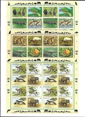 NACIONES UNIDAS: TRES (3) HOJAS COMPLETAS DE ESPECIES EN PELIGRO DE EXTINCIÓN '94 $16,99 ENVÍO GRATUITO Foto 1 de 4