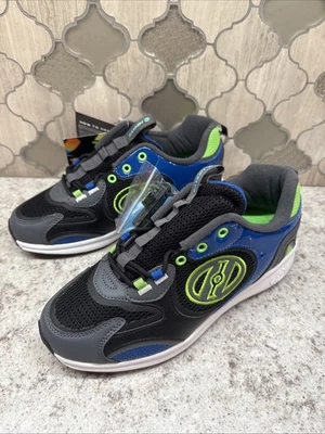 HEELYS синий/зеленый поток бегун с колесами, пятки вилки и съемник - новый размер 8 - Изображение 1 из 4