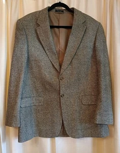 Jeffrey Banks Herren 100% Seide grau kariert 2 Knopf Blazer Größe 44R - Bild 1 von 9