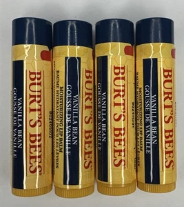 4 Burt's Bees Burts Vanilla Bean Chap Lip Balm Moisturizing 0.15 oz Stick Tubes - Picture 1 of 2