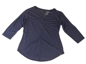 LL Bean Women's Pullover Shirt Size Medium Purple V-Neck 3/4 Sleeve #509311 - Picture 1 of 9