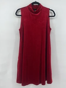 Neu mit Etikett Agnes & Dora rot Samt ärmellos Stehkragen Kleid Damengröße Medium 8-10 - Bild 1 von 6