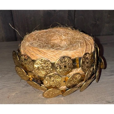 Vintage Belly Dancer Gold Tone Medallion Belt Elastic Back Adjustable Waist - Image 1 of 4