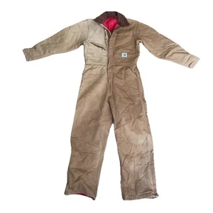 Trapunta Carhartt foderata rossa tuta anatra marrone taglia 40 regolare USA UGWA LEGGI - Foto 1 di 13